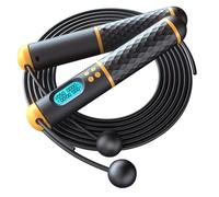 Toddmomy Adjustable Digital Counting Jump Rope with Cordless Option for Adults Weighted Wire Skipping Rope with High-precision Sensor Memory Modes for Indoor Workouts