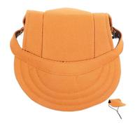 Toddmomy Adjustable Orange Canvas Baseball Hat for Small and Medium Dogs, Decorative Outdoor Pet Sun Visor Cap with Ear Holes, Stylish Puppy Headwear for Outings and Taking Pictures