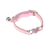 Toddmomy Adjustable PET Collar Rhinestone Peach Heart and Cats Light Pink Soft Velvet Material