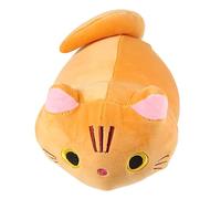 Toddmomy Adorable Cat Plush Pillow Soft Long Throw Cushion Orange Shape Stuffed Doll for Adults Birthday Gift Home Decor