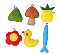 Toddmomy Adorable Kitten Toys Set 6pcs Catnip Cat Toys Felt Material Interactive Teething for Cats Pet Interactive