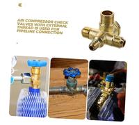 Toddmomy Air Compressor Check Valve Double Tube Non-Return Valve Pneumatic Accessory with Threaded Connector Corrosion-Resistant for Stable Compressor Pipeline Use