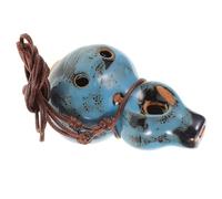Toddmomy Alto c Ocarina 6-hole Ceramic Flute Instrument Blue Gourd Design with Wax Rope for Beginners Outdoor Music and Storytelling