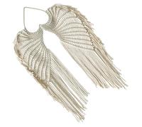 Toddmomy Angel Wing Macrame Wall Hanging Tapestry Cotton Beige