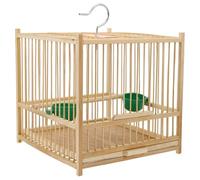 Toddmomy Bamboo Small Parrot Cage Feeding Birds Cage Stylish Elegant Design Beige Rest and Play Large Space Indoor Outdoor Birdcage