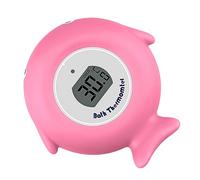 Toddmomy Bath Water Thermometer Adorable Fish Shape Swimming for Pool Accessory with LED Indicator Measures Celsius Fahrenheit for Bathtub Fish Tank Pink