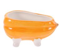 Toddmomy Bathtub Bath Tub for Small Pets Pumpkin Shaped Ceramic Hamster Sanitary and Sturdy Orange Sand Bath for Rabbit and Hedgehog in Pet Habitat