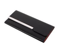 Toddmomy Beauty Tool Organizer Case with Magnetic Closure and Metal Details, Black PU Leather Eyelash Tweezer Storage Case for Personal Use and Makeup Bags