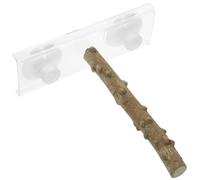 Toddmomy Bird Claw Grinding Rods Parrot Grind Stick Chewing Keeps Beak Shaped Wood Acrylic Perch with Suction Cup inside Or of The Cage Small Birds