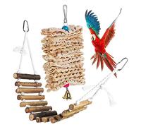 Toddmomy Bird Suspension Bridge Toy Chewing Beak Grinding Toy for Parrots Parakeets Budgies Easy to Install Cage Accessories for Birds