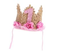 Toddmomy Birthday Crown Hat for Soft Felt Photo Prop with Stretchable Band Cute Tiny Party Hat for Year Adorable Birthday Decoration