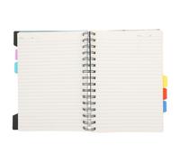Toddmomy Black A5 Spiral Notebook with Tabs Pp Sectioned Notebook