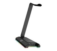 Toddmomy Black Abs Headphone Stand with High-speed Data Transmission and Multi-functional Compatibility, Tabletop Gaming Headset Holder Suitable for Phone and Headphones
