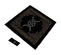 Toddmomy Black Fabric Tarot Cards Bag and Divination Tablecloth with Washable, Comfortable Material for Tarot Cards Game and Divination Use