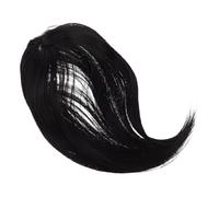 Toddmomy Black Synthetic Lace Front Wig with Fluffy Curtain Bangs for Women, Realistic Design with 3d Top Hairpiece Technology, High Naturalness and Fit the Scalp, for Cosplay and Daily