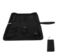 Toddmomy Black Tuning Tool Kit Bag Oxford Cloth Wear-resistant Tool Organizer with Wide Open Mouth and Secure Closure for Small Parts and Screws Storage, for Piano Tuning