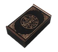 Toddmomy Black Wooden Tarot Card Holder Slide Top Storage Box for Tarot Decks and Keepsakes Spacious Hand Polished Altar Organizer with Easy Access Sliding Lid for Home and Office