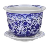 Toddmomy Blue And White Porcelain Planter Pot with Saucer Ceramic Succulent Pots Small Succulent with Drainage Hole for Vintage Blue