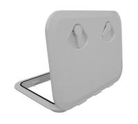 Toddmomy Boat Deck Hatch Lid 17.32x12.4 Inch Rectangular Double Lock Marine Hatch Cover White Non-Slip Waterproof Inspection Access Plate for Yacht RV Kayak Storage