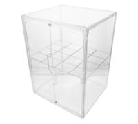 Toddmomy Bottle Storage Organizer Acrylic 2 Tier Stackable Display Case with Double Doors and Removable Divider for Nursery and Modern Home Decor