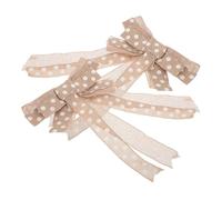 Toddmomy Bow Ornament Hanging Bowknot Linen for Xmas Tree Decoration Khaki 2pcs Handmade with Comfortable Feel, Unique Design Wreath Accessory for Christmas Festive DIY Production