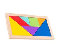 Toddmomy Boy Girl's Wooden Educational Jigsaw Puzzle Seven-piece Rectangular Shape Puzzle Toy for Boy Girl Enhances Problem Solving Geometry Learning Color Recognition