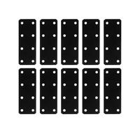 Toddmomy Brace Brackets Mending Plates Black Iron Flat Straight 10pcs with Rust Resistance and Long Term Service Life for Chests and Wobbly Items Repair and Joining