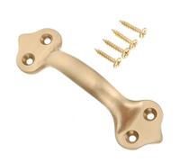 Toddmomy Brass Cabinet Handle 90mm Hole Centers Matte Brushed Finish Small Furniture Pulls for Drawer Door Cupboard Replacement Hardware for Bedroom Kitchen