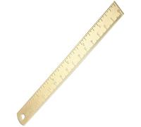 Toddmomy Brass Measuring Ruler Straight Ruler Golden Portable Multi-functional Drawing Tool for Architecture, Drawing Templates, Teachers and Designers