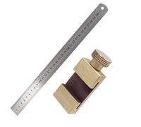 Toddmomy Brass Stop Ruler Block for Woodworking Marking, Manual Measuring and Line Locator Tool Compatible with Steel Ruler for Precise Positioning in Carpentry