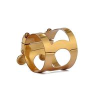 Toddmomy Brass Tenor Saxophone Mouthpiece Ligature Clip with Double Screws Adjust Design, Providing Wonderful Flexibility and Great Sound for Bakelite Tenor Drop E Saxophone Players