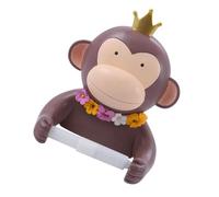 Toddmomy Brown Cartoon Monkey Tissue Rack Wall-mounted Toilet Paper Holder for Bathroom and Kitchen Rust-resistant Creative Bathroom Accessory with Cute Hanging Design