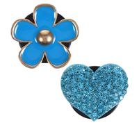 Toddmomy Car Vent Diffuser Clips Effortless Installation and Easy Maintenance 2pcs Heart and Flower Shape Car Air Freshener Vent Clip with Zinc Alloy and Rhinestone Material