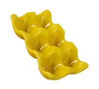 Toddmomy Ceramic Egg Tray Holder for Kitchen and Fridge Decorative Porcelain Egg Storage Organizer with Polished Finish Secure Non-slip Design for Home and Restaurant Use