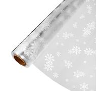 Toddmomy Christmas Cellophane Wrap Roll Snowflake Florist Paper Wrapper 3 Mil Thick Crystal Clear Wrapping Paper for Flowers Food Arts& Crafts (3000x86cm)