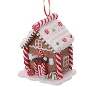 Toddmomy Christmas Gingerbread House Ornaments, Christmas Tree Hanging Pendant Resin Xmas Model for Festive Holiday Parties Room Decor