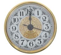 Toddmomy Clock Mechanism Kit with 70 Mm Quartz Clock Insert Featuring Easy to Read Arabic Numerals, round Golden Plastic Design, Versatile for Home and School Use
