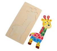 Toddmomy Cognitive Giraffe Puzzle Wooden Animal Jigsaw for Early Learning Enhances Fine Motor Skills and Problem Solving Engaging Educational Play