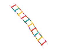 Toddmomy Colorful Beads Ladder for Parrots Wooden Bird Climbing Stair with Ten Steps Entertaining Playground for Cockatiels Parakeets and Small Birds Safe and Skill-developing Accessory