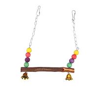 Toddmomy Colorful Parrot Swing Toy for Birds Fun Hanging Beads Stand Rack for Cockatiels Parakeets Other Pets to Promote Balance and Exercise