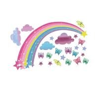 Toddmomy Colorful PVC Rainbow Butterfly Wall Decals for Nursery Decor Easy Peel Amp Stick Home Sticker Removable Wall Sticker Glass Tiles Metal Background Decoration