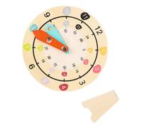 Toddmomy Colorful Wooden Teaching Clock for Educational Learning Early Learning Aid for Boys and Cognitive Development Gift