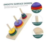 Toddmomy Colorful Wooden Tower of Hanoi Brain Teaser Puzzle for Adults and Over Intellectual Game for Creativity and Imagination Development Smooth Surface Safe DIY Party Play