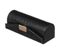 Toddmomy Compact Pu Lipstick Case with Built-in Mirror for Purse, Travel Cosmetic Holder and Lip Balm Organizer, Stylish Black Protective Lipstick Storage Case Preventing Cracking