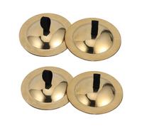 Toddmomy Copper Finger Cymbals for Entertainment and Children's Dance Activities 2 Pairs Random Color for Children Creating Crisp Melody and Decorative Effect