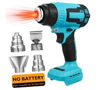Toddmomy Cordless Handheld Hot Air Blower for Battery Fast Heating Electric Heater with Nozzles LED Light High Temperature Protection Portable Heat Gun for Automotive Film Wrapping and