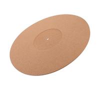 Toddmomy Cork Turntable Slipmat 297mm x 3mm with Groove, Anti-static Vinyl Recorder Mat, Protective Platter Pad for Home Record Player