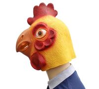 Toddmomy Costume Accessory in Latex Halloween Full Face Rooster Shape Mask Funny and Horror Style that Creates Active Atmosphere and Draws Attention for Dance Shows and Parties