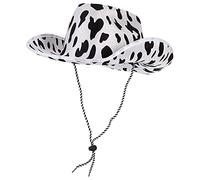 Toddmomy Cowboy Hat: Cowboy Hat Cow Stains Felt for Men and Women Adjustable Western Hat for Costume Party Carnival Halloween and Festivals 37 x 25 x 12 cm