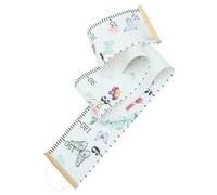 Toddmomy Creative Children's Height Measurement Growth Chart Ruler with Butterfly Printing Design, Made of Wood and Canvas Paper, No Fading, Simple and Practical Wall Decoration for Home
